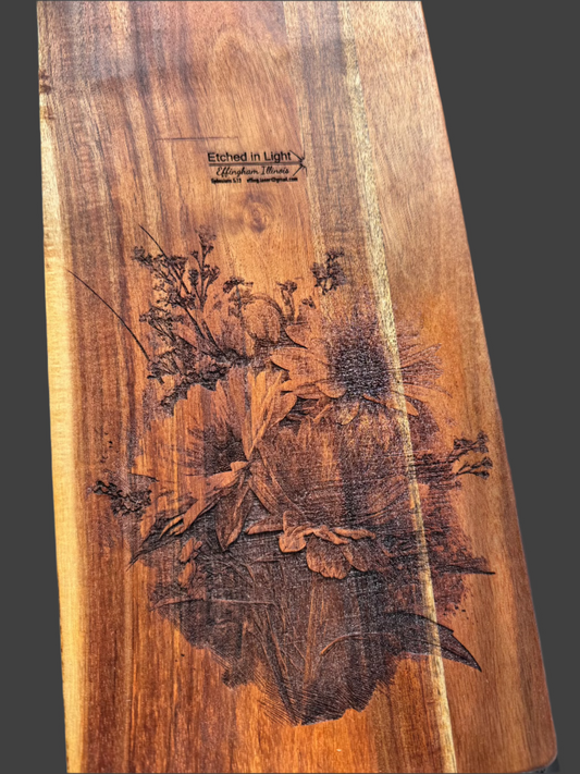 Large Cutting Board, Flowers #1 Custom